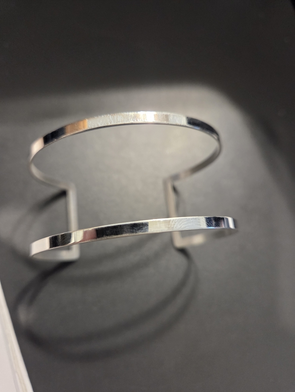 Solid 925 Sterling Silver Plain 1.5" Wide Classic Cuff Bangle Bracelet NEW - Picture 5 of 8